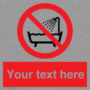 Custom Do not use this device in a bathtub shower or water-filled reservoir